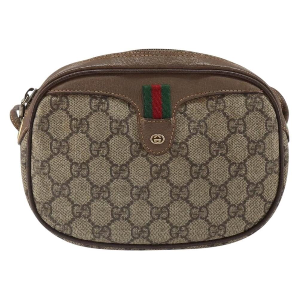 Gucci GG Supreme Web Shoulder Bag Beige